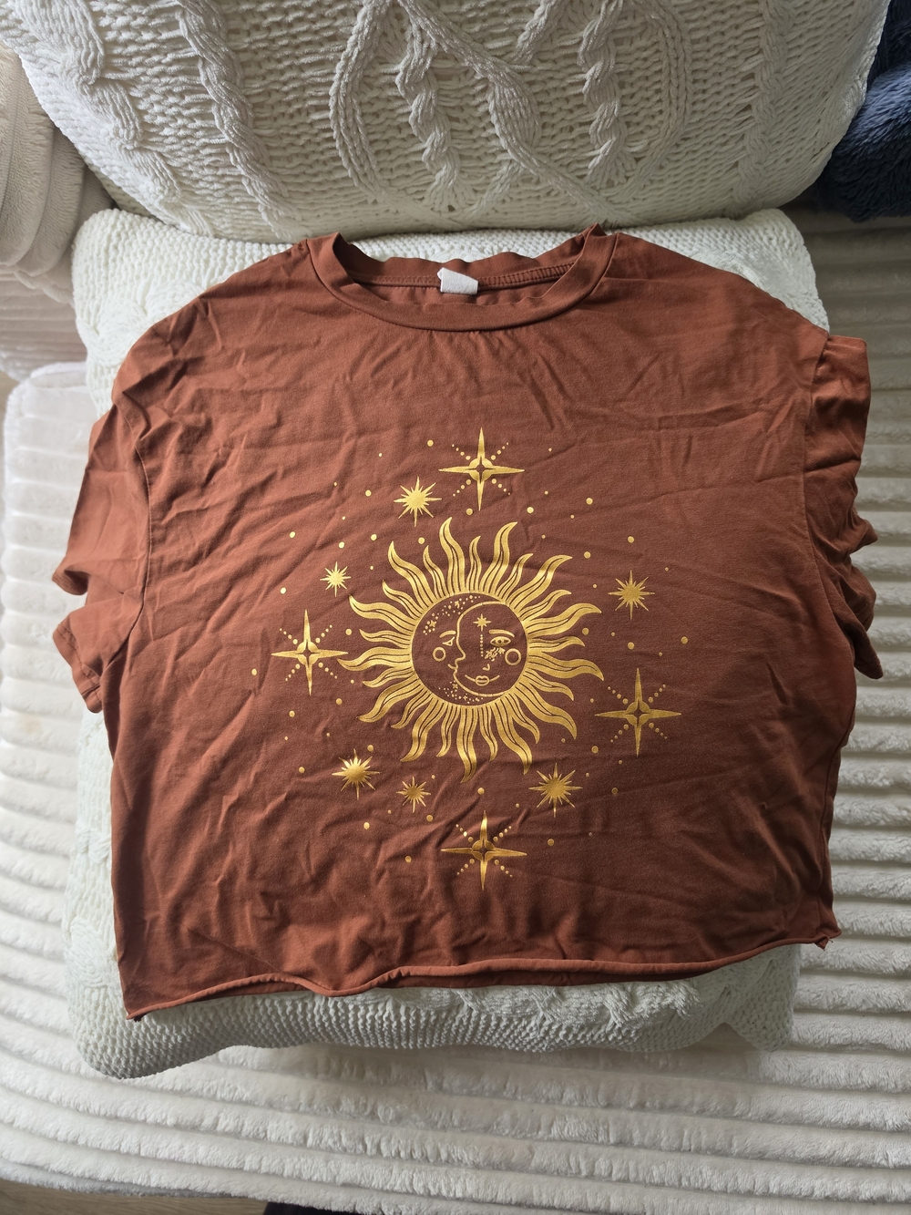 Sunrise Graphic Crop Tee - Rust